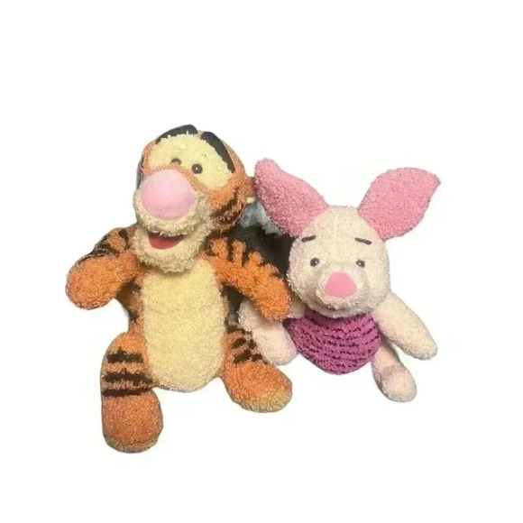 DISNEY TIGGER & PIGLET PLUSH PUSH BELLY SINGS TIGGER THEME 10” RARE - Picture 2 of 15